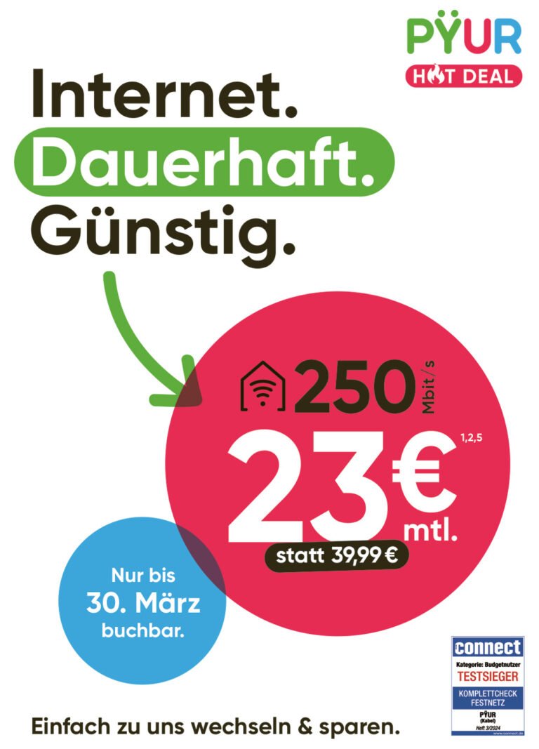 PYUR Angebot - Internet dauerhaft günstig